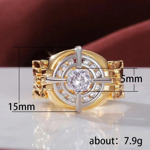 ⚡Shiny Advanced Zircon Watch Dial Fashion Tops Luxury Ring for Man, MARR9062 - Picture 4 of 4